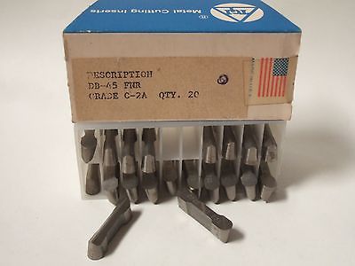 SANDVIK Coromant DB 45 FNR Grade C2A Lathe Grooving Carbide Inserts 20 Pc New
