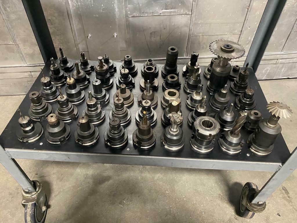 Lot of 90 CAT40 Tool Holders for Fadal CNC Vertical Machining Center With Cart