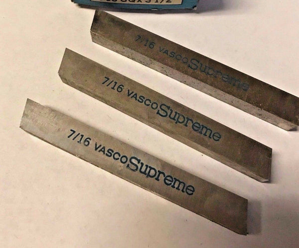 Lot of 3 New VASCO SUPREME 7/16" x 3-1/2" Square Lathe Tool Cutting HSS Bits Gro