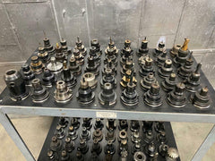 Lot of 90 CAT40 Tool Holders for Fadal CNC Vertical Machining Center With Cart