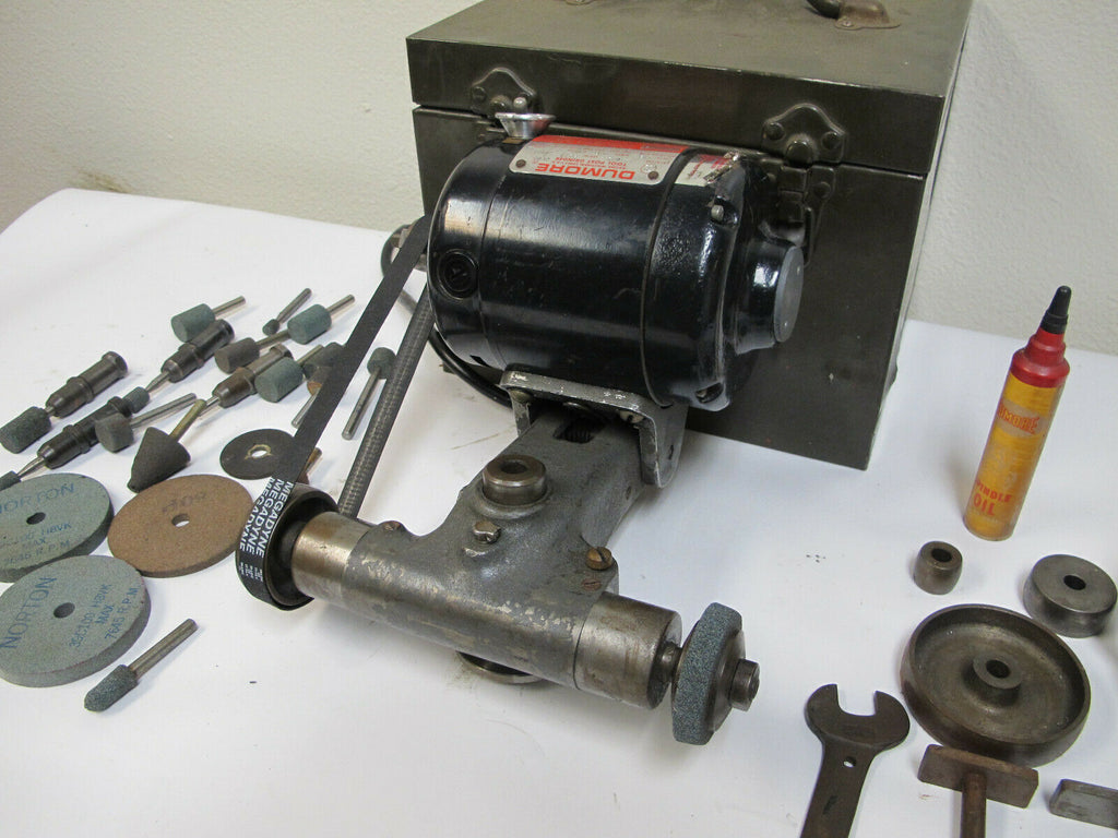 Precision Dumore 44011 Tool Post Grinder W/ Case Motor & Spindle