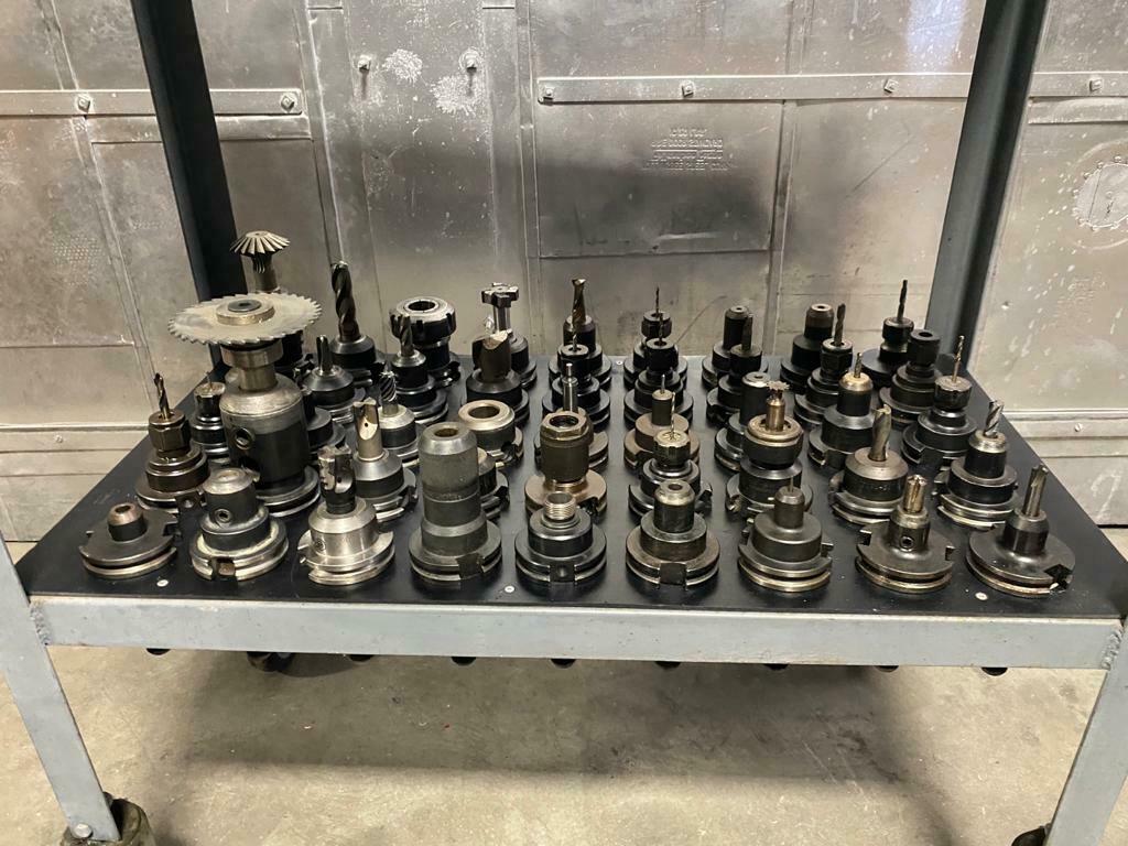 Lot of 90 CAT40 Tool Holders for Fadal CNC Vertical Machining Center With Cart