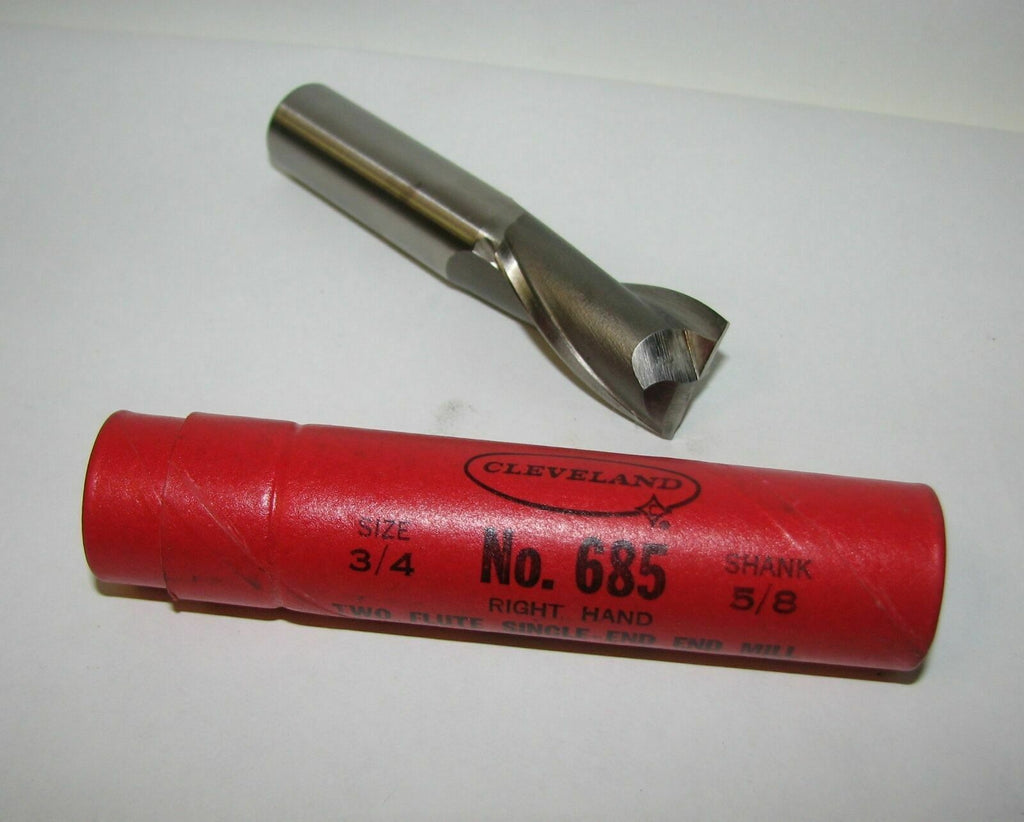 Cleveland #685 HSS End Mill 3/4" Diameter 5/8" Shank 2 Flutes Brand New