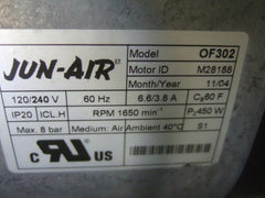 JUN-AIR CustomAir Model CA-823-D Dental Air Compressor Dual Head Oil Free OF302