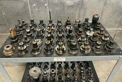 Lot of 90 CAT40 Tool Holders for Fadal CNC Vertical Machining Center With Cart