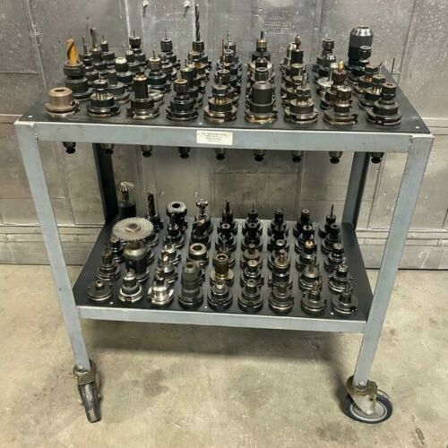 Lot of 90 CAT40 Tool Holders for Fadal CNC Vertical Machining Center With Cart