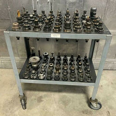 Lot of 90 CAT40 Tool Holders for Fadal CNC Vertical Machining Center With Cart